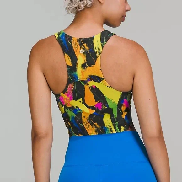 Lululemon Wunder Train Long Line Racerback Tank Top Undertone Black Multi ~ 2 - Picture 1 of 11